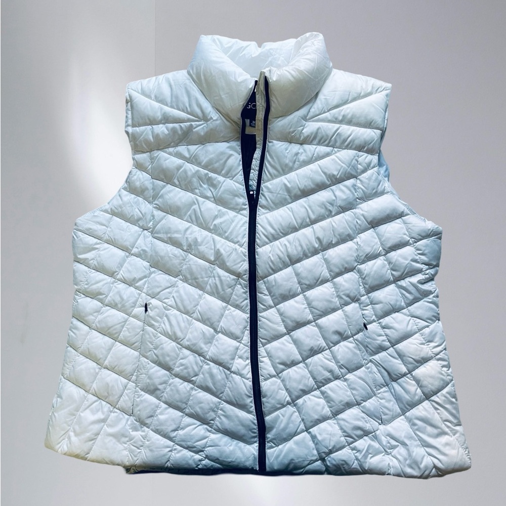 Plus White Quilted Vest